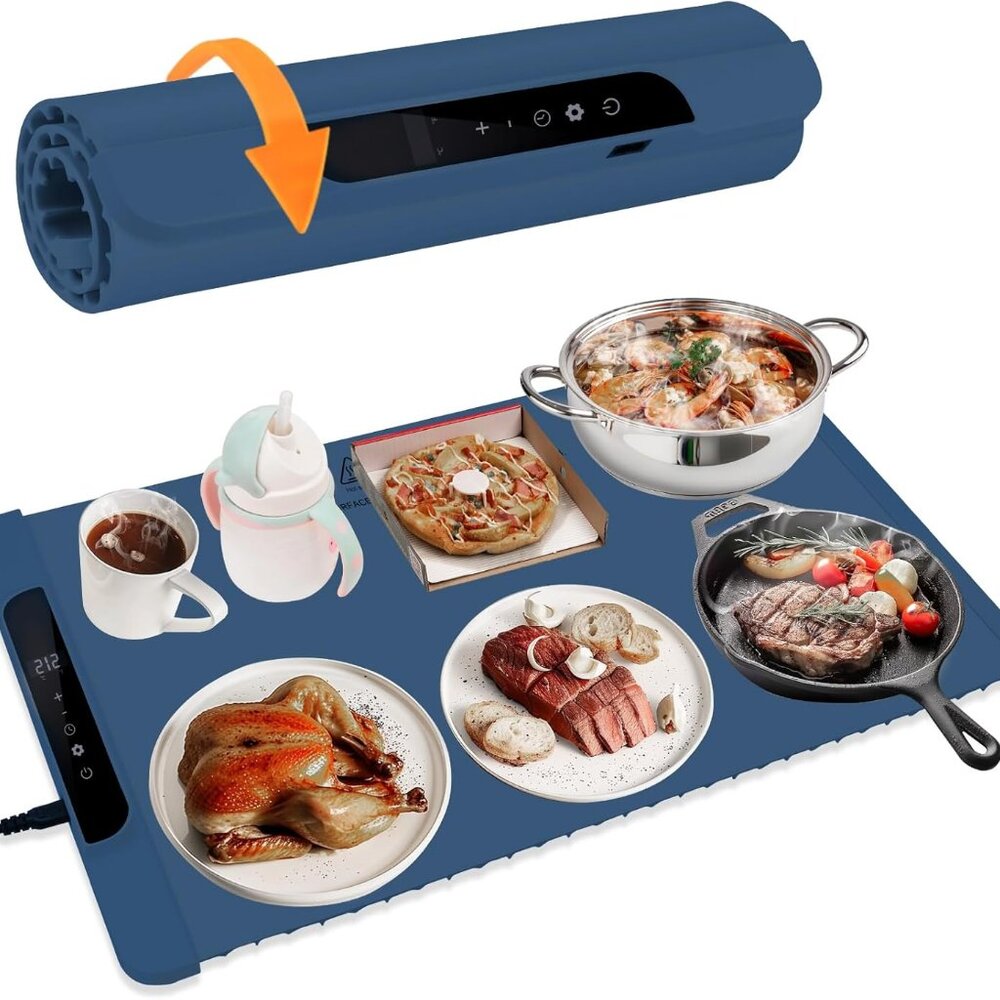 Electric Warming Tray with Adjustable Temperature Foldable Food Warmer(1 pack)